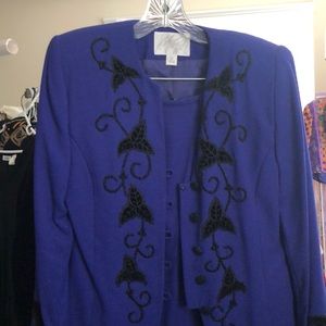 Colbalt blue two piece suit-shirt jacket